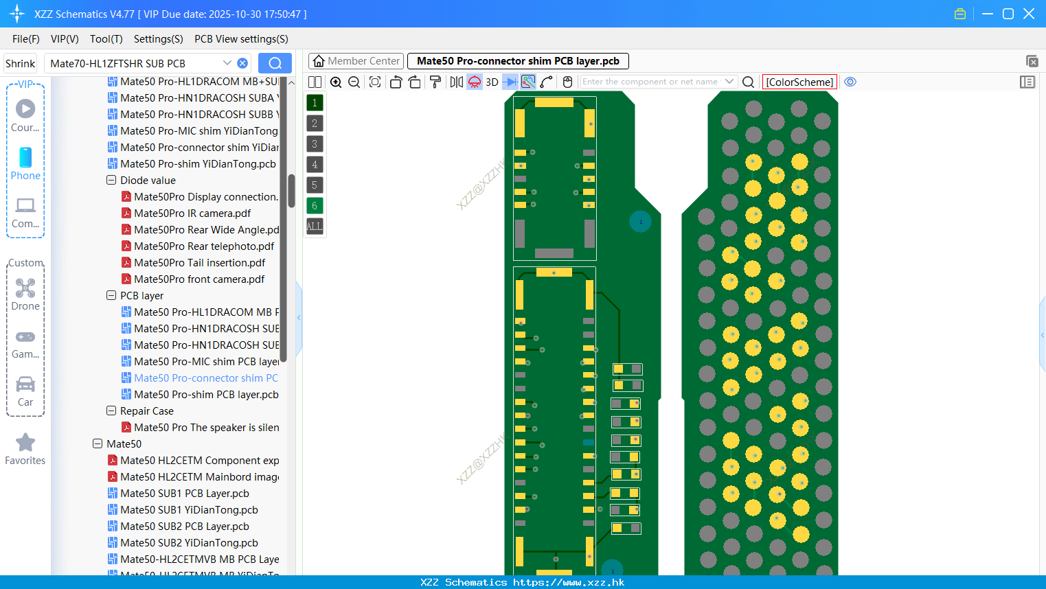 Huawei Mate50 Pro-connector Shim PCB Layer
